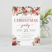 Weihnachts-Party Einladung mit Blütenbonbons (Stehend Vorderseite)