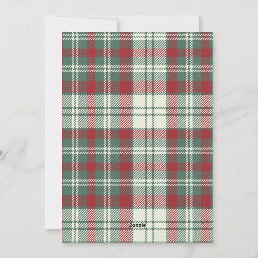 Weihnachts-Party Einladung mit Bow | Gingham (Rückseite)