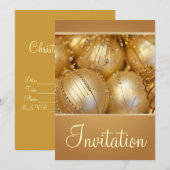Weihnachts-Party Einladung mit Goldverzierungen (Vorne/Hinten)