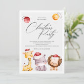 Weihnachts-Party Einladung mit Niedlichen Feiertag (Stehend Vorderseite)