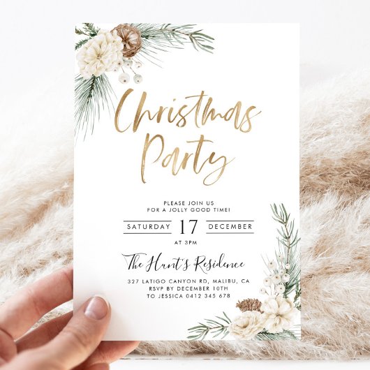 Weihnachts-Party Einladung Moderne Grüne Weihnacht