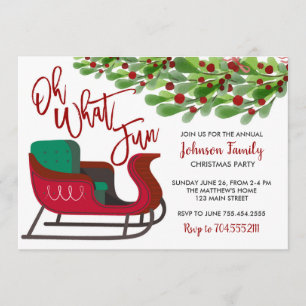 Weihnachts-Party Einladung, oh was Spaß, Sleigh Einladung