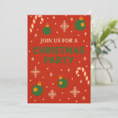 Weihnachts-Party Einladung | Playful Candy Cane (Stehend Vorderseite)