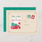 Weihnachts-Party Einladung Postkarte (Vorne/Hinten)