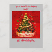 Weihnachts-Party Einladung Postkarte (Vorderseite)