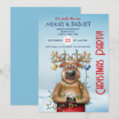 Weihnachts-Party Einladung | Rentier (Vorne/Hinten)