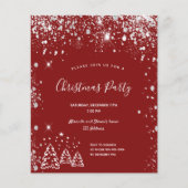 Weihnachts-Party-Einladung Rot Silber (Vorderseite)