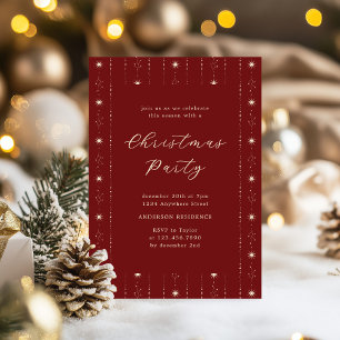 Weihnachts-Party Einladung Rot und Creme