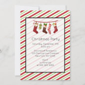 Weihnachts-Party Einladung rot und grün gestrichen (Vorderseite)