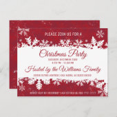 Weihnachts-Party Einladung Rote Rustikale Schneefl