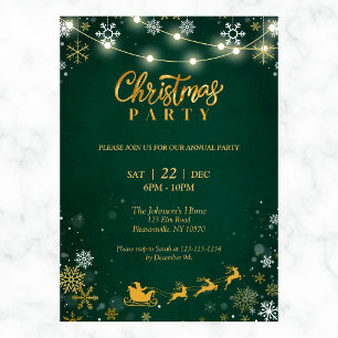 Weihnachts-Party Einladung   Schneeflocken und San