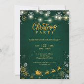 Weihnachts-Party Einladung | Schneeflocken und San (Vorderseite)