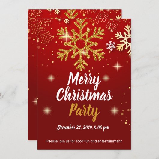 Weihnachts-Party Einladung - Text kann angepasst w (Vorne/Hinten)