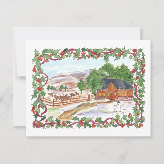 Weihnachts-Party Einladung Viktorianisch Country Z (Vorderseite)