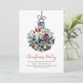 Weihnachts-Party Einladung | Vogelbaum (Stehend Vorderseite)