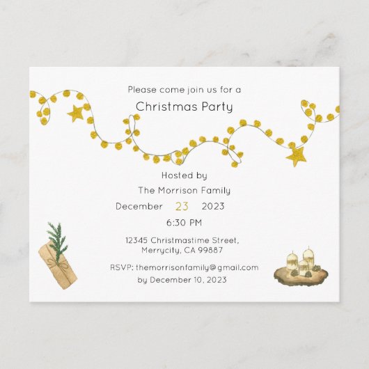 Weihnachts-Party Einladung, Weihnachten einladen (Vorderseite)