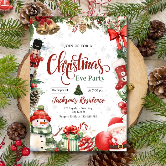 Weihnachts-Party Einladung, Weihnachtsabend Einladung