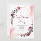 Weihnachts-Party Einladung | Winter-Blumenkranz (Vorderseite)