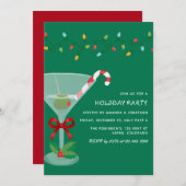Weihnachts-Party Einladung zum Thema Cocktail (Vorne/Hinten)