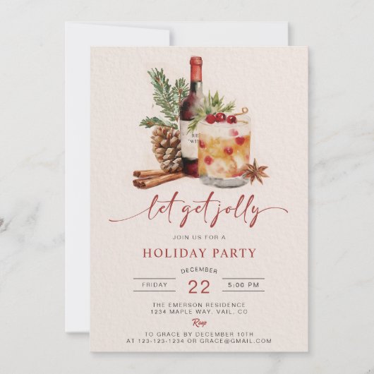 Weihnachts-Party Einladungen (Vorderseite)