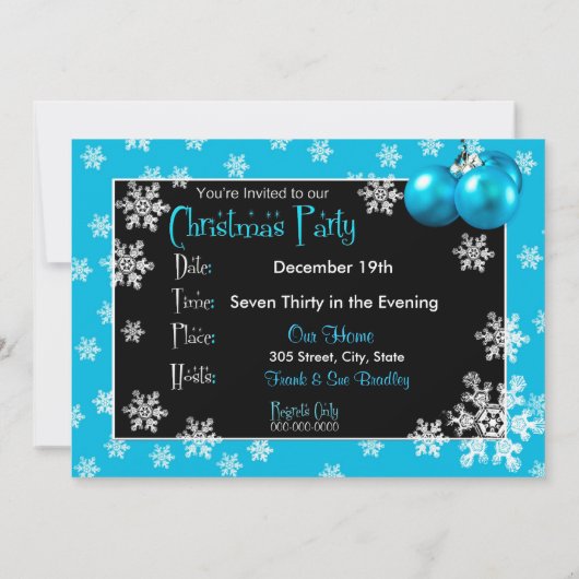 Weihnachts-Party Einladungen (Rückseite)