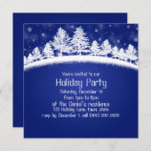 Weihnachts-Party Einladungen blau und weiß (Vorne/Hinten)