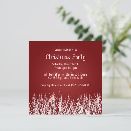 Weihnachts-Party Einladungen Feiertag lädt ein (Stehend Vorderseite)