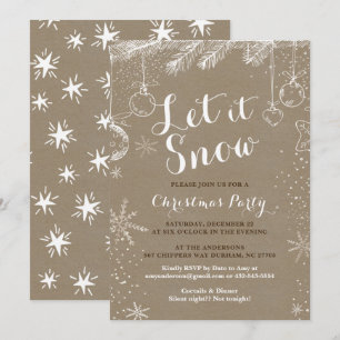 Weihnachts-Party Einladungen Kraft-Papierkarten