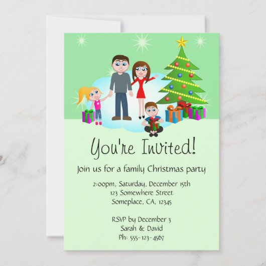 Weihnachts-Party Einladungen laden ein (Vorderseite)