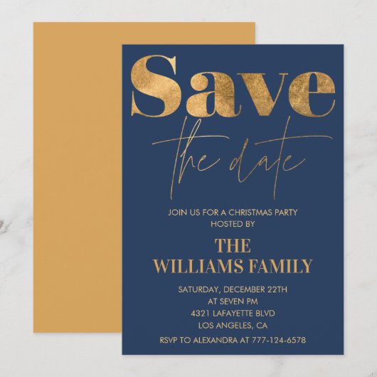 Weihnachts-Party Einladungen Save the Date (Vorne/Hinten)