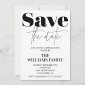 Weihnachts-Party Einladungen Save the Date schwarz (Vorderseite)
