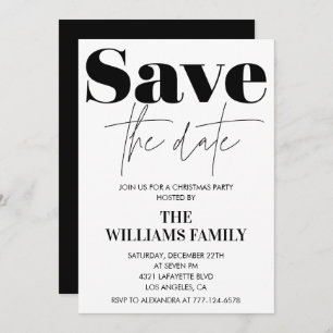 Weihnachts-Party Einladungen Save the Date schwarz