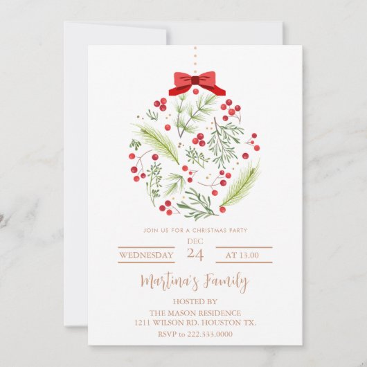 Weihnachts-Party Einladungen Weihnachten Weihnacht (Vorderseite)