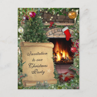 Weihnachts-Party Einladungspostkarte