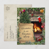 Weihnachts-Party Einladungspostkarte (Vorne/Hinten)