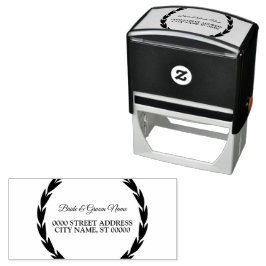 Weihnachts-Party Elegante Blätter Vintag Permastempel