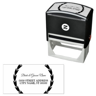 Weihnachts-Party Elegante Blätter Vintag Permastempel