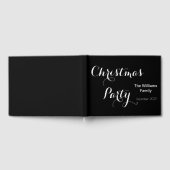 Weihnachts-Party Elegante Typografie Schwarz-weiß Gästebuch (Voll)