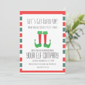 Weihnachts-Party Elf Kostümbüro Unternehmen Verans Einladung (Stehend Vorderseite)
