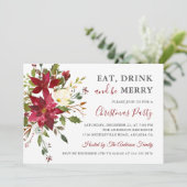 Weihnachts-Party essen Drink Sei froher Urlaub Einladung (Stehend Vorderseite)