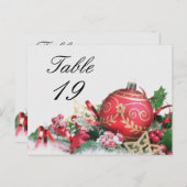 Weihnachts-Party-Event-Tischnummer Postkarte (Vorne/Hinten)