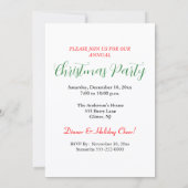 Weihnachts-Party Evergreen Pine Branches Feiertagskarte (Rückseite)