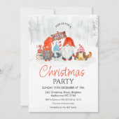 Weihnachts-Party-Familie spielt mit Junge und Hund Einladung (Vorderseite)