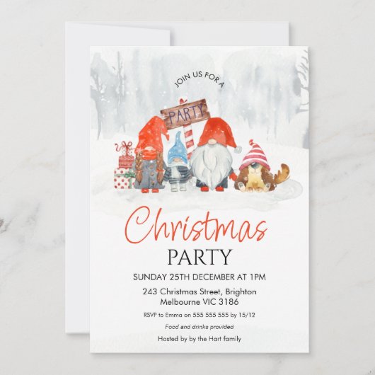 Weihnachts-Party-Familie spielt mit Junge und Hund Einladung (Vorderseite)