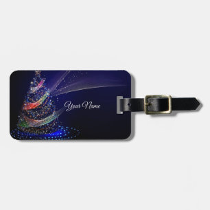 Weihnachts Party farbenfrohe Bäume Navy Blue Rusti Gepäckanhänger