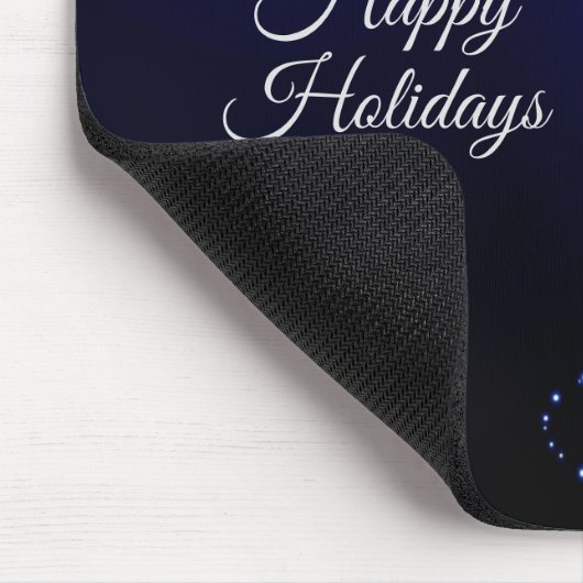 Weihnachts Party farbenfrohe Bäume Navy Blue Rusti Mousepad (Ecke)