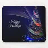 Weihnachts Party farbenfrohe Bäume Navy Blue Rusti Mousepad (Vorne)