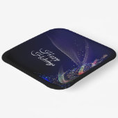 Weihnachts Party farbenfrohe Bäume Navy Blue Rusti Pappteller (Gewinkelt)