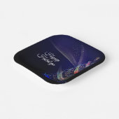 Weihnachts Party farbenfrohe Bäume Navy Blue Rusti Pappteller (Gewinkelt)