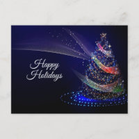 Weihnachts Party farbenfrohe Bäume Navy Blue Rusti